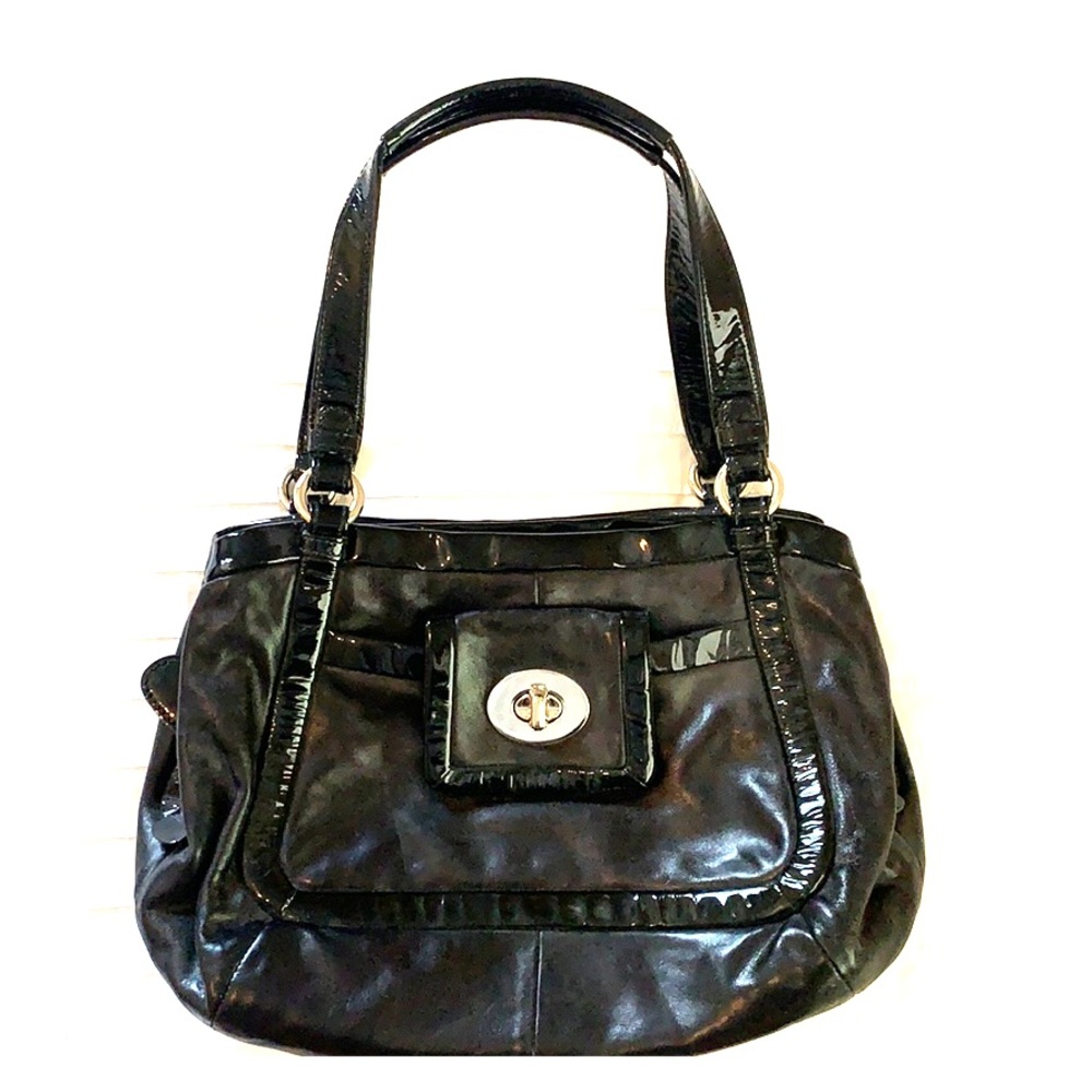 Coach black leather purse
